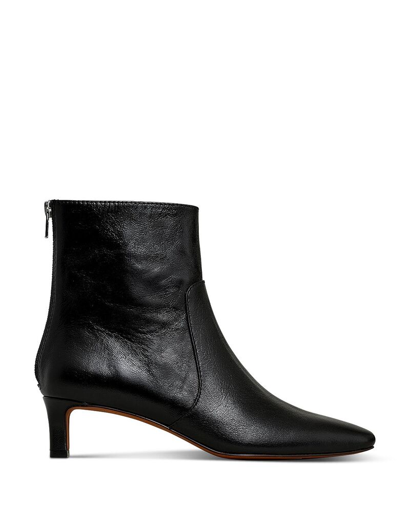 メイドウェル レディース シューズ ブーツ・レインブーツ レザー ヒール Madewell Women's The Dimes Crinkled Leather Kitten Heel Boots True Black ブラック
