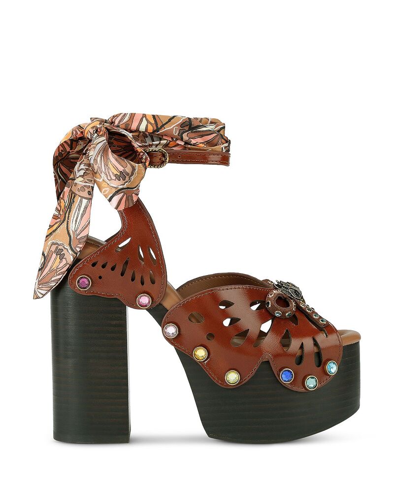 カートジェイガーロンドン レディース シューズ サンダル プラットフォーム KURT GEIGER LONDON Women's Butterfly Platform Sandals Dark Brown ブラウン