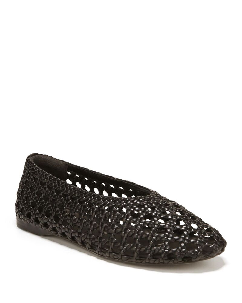 サムエデルマン レディース シューズ パンプス なめし革 Sam Edelman Women\u0027shira Woven Leather Ballet Flats Black 黒いこと