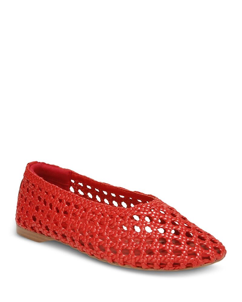 サムエデルマン レディース シューズ パンプス なめし革 Sam Edelman Women\u0027shira Woven Leather Ballet Flats Red 赤いこと