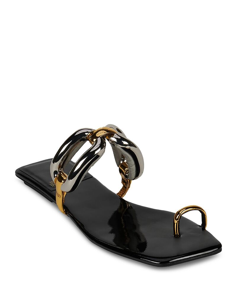 ジェフリー キャンベル レディース シューズ サンダル Jeffrey Campbell Women's Big Link Flat Sandals Black Patent Combo ブラック