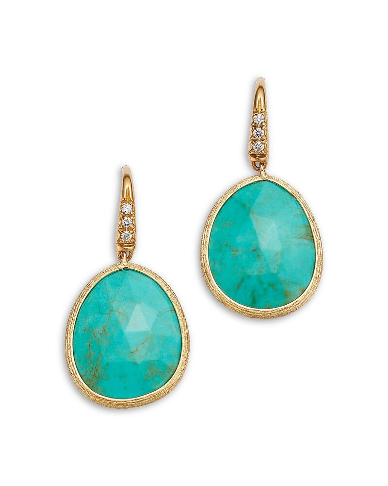 マルコ ビチェゴ レディース アクセサリー ピアス・イヤリング Marco Bicego 18K Yellow Gold Lunaria Color Gemstone & Diamondrop Earrings Gold/Turquoise ターコイズ
