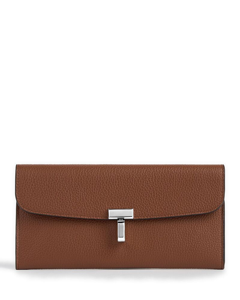 トーテム レディース アクセサリー 財布 レザー TOTEME T-Lock Leather Wallet in Dark Brown ブラウン
