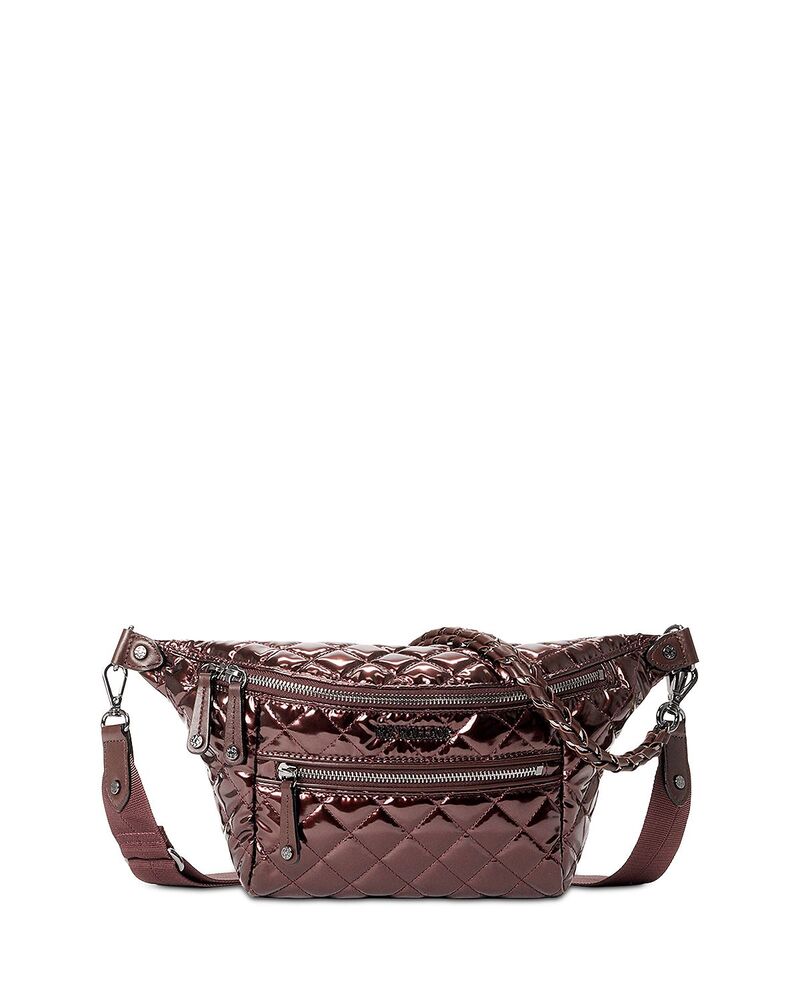 エムジーウォレス レディース 御徒面子 MZ WALLACE Small Crosby Sling Bag Bordeaux Lacquer/Light Gold ゴールド