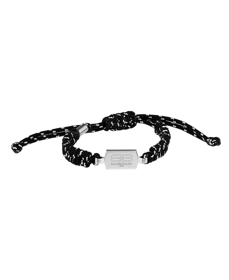 バレンシアガ レディース アクセサリー ブレスレット・バングル・アンクレット レース Balenciaga Saint-germain Lace Bracelet Black/White/Shiny Silver ホワイト