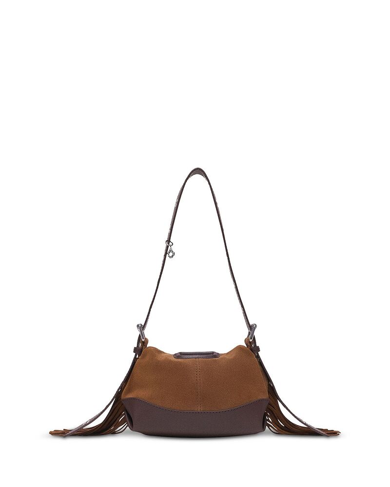 マージュ レディース バッグ ミニ スエード レザー Maje Miss Mini Suede & Leather Shoulder Bag Camel/brown ブラウン