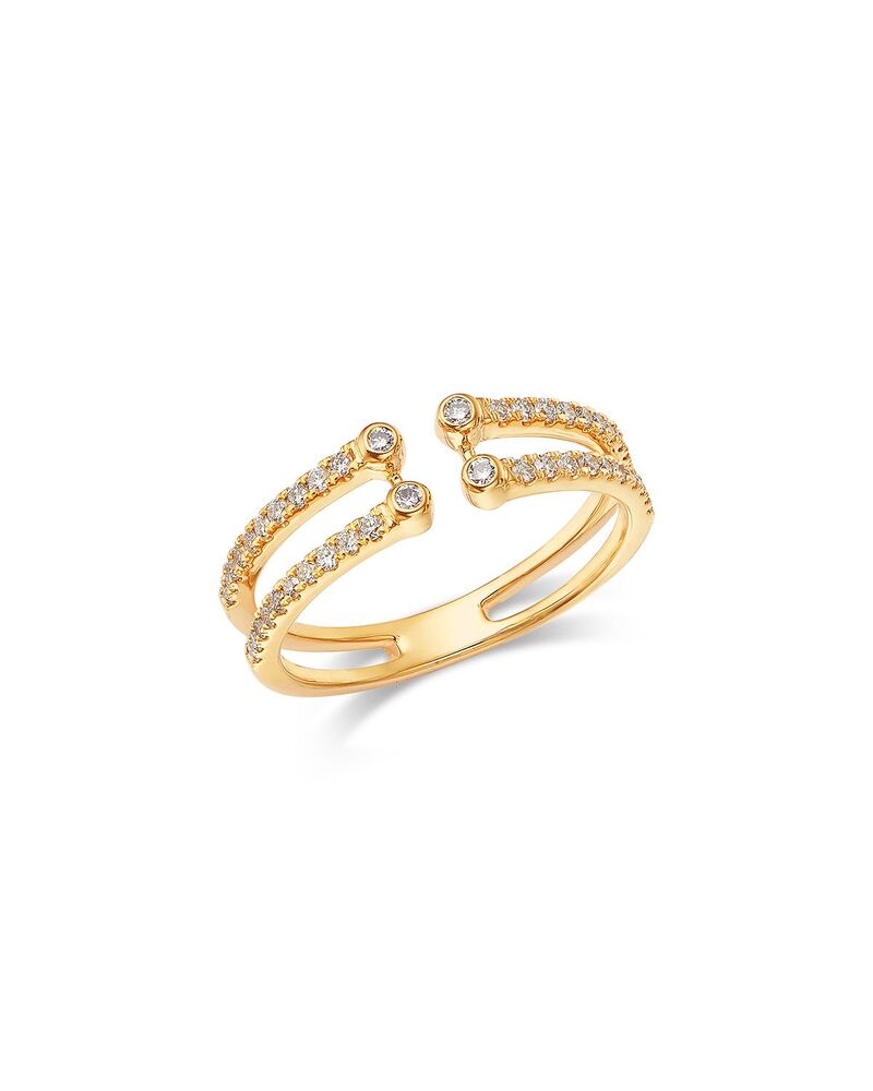 ムーン & メドウ レディース アクセサリー リング Moon & Meadow 14K Yellow Gold Lab Grown Diamondouble Stack Cuff Ringold ゴールド