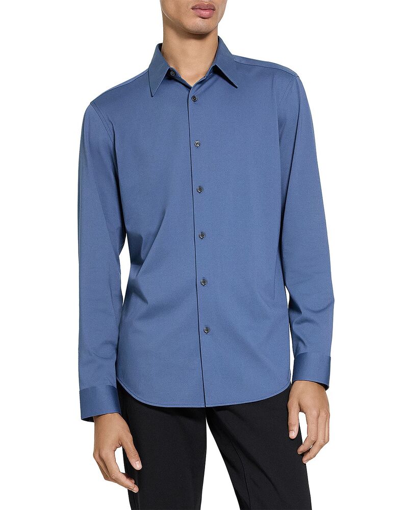 セオリー メンズ トップス シャツ ニット Theory Sylvain Shirt in Structure Knit Bering｜ReVida 店