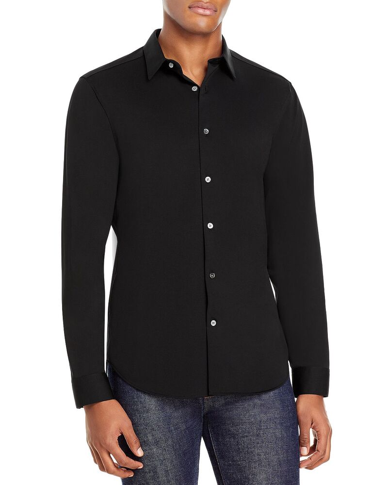 セオリー メンズ トップス シャツ ニット Theory Sylvain Shirt in Structure Knit Black ブラック