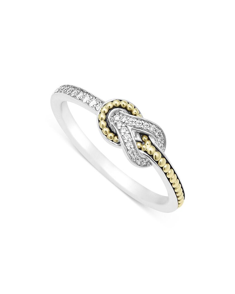ラゴス レディース アクセサリー リング プチ LAGOS 18K Yellow Gold & Sterling Silver Newport Diamond Knot Petite Ring Silver/Gold ゴールド