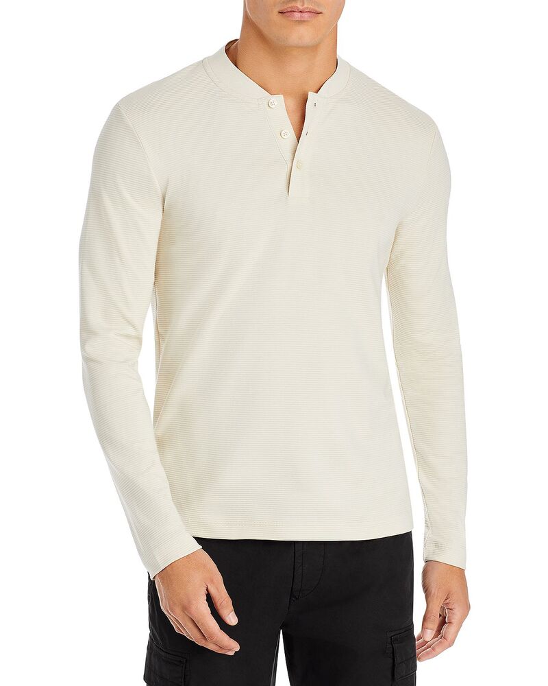 ボス メンズ トップス シャツ スリムフィット リブ BOSSlim Fit Ribbed Henley - Exclusive OPEN WHITE ホワイト
