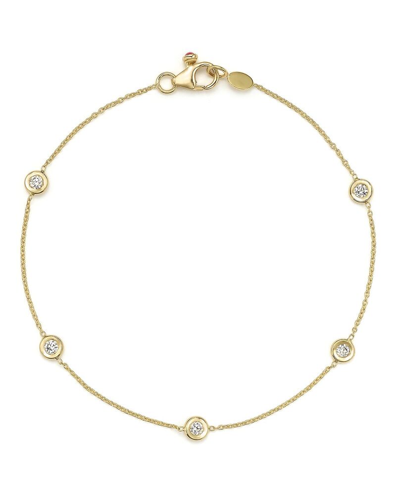 ロバートコイン レディース アクセサリー ブレスレット・バングル・アンクレット Roberto Coin 18K Gold Five Station Bracelet with Diamonds Gold ゴールド｜ReVida 店