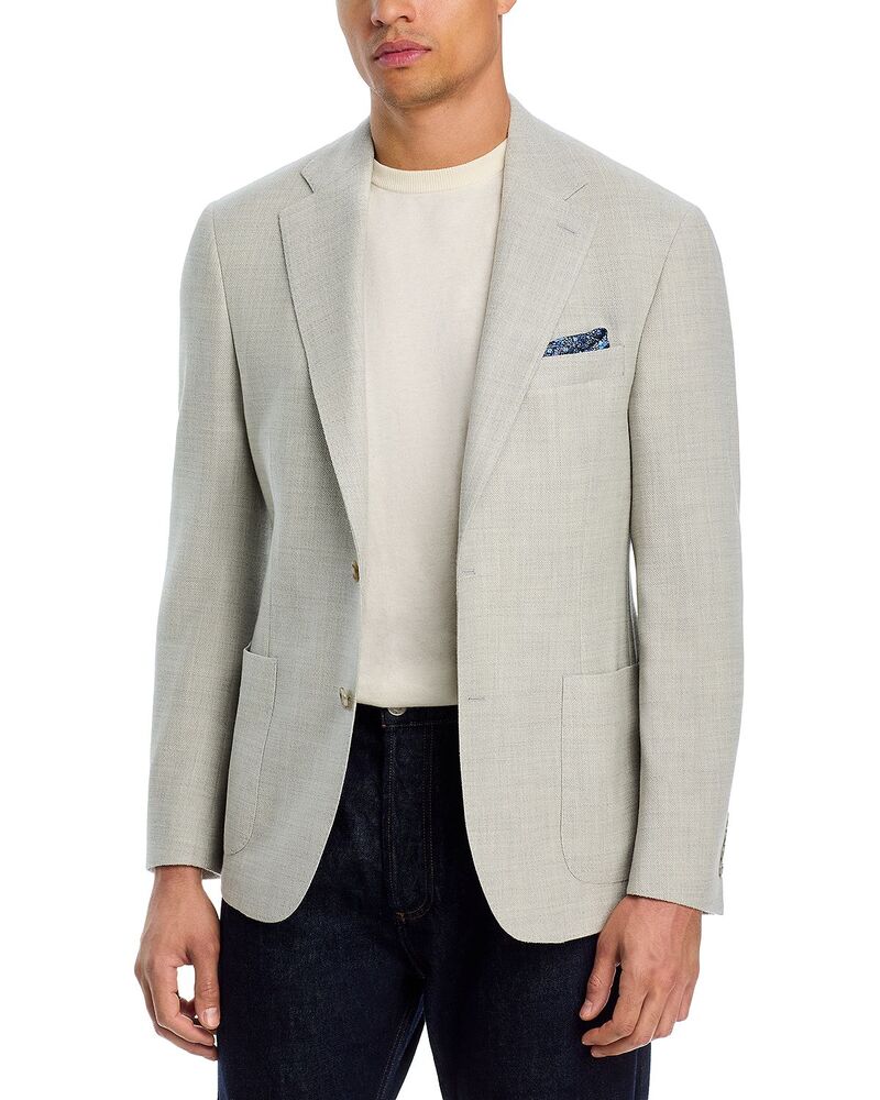 ヴィンス メンズ アウター 上衣・上衣 か細い嵌まる 絨毛 厚地の外套 ティーシャツ Vince Wool Pique Jersey Slim Fit Unstructured Sport Coat Pearl Grey パール メンズファッション-コート・ジャケット