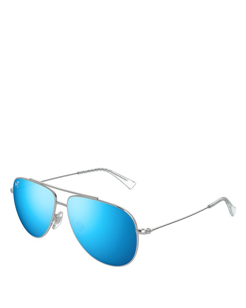 マウイジム レディース アクセサリー サングラス・アイウェア Maui Jim Hauoli Teardrop Sunglasses 56mm Silver シルバー