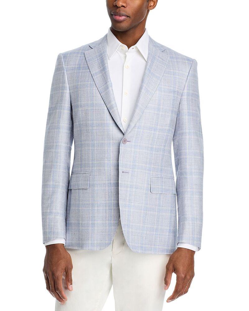 カナーリ メンズ アウター 上衣・上衣 厚地の外套 Canali Siena M lange Plaid Sport Coat Blue 青み