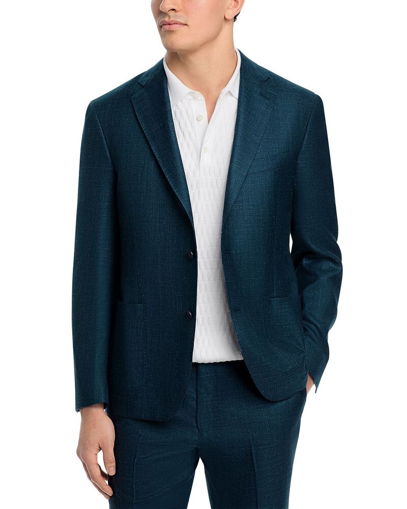 ヴィンス メンズ アウター ジャケット・ブルゾン ウール シルク リネン Vince Wool Silk & Linen M lange Suit Jacket Denim Blue デニム