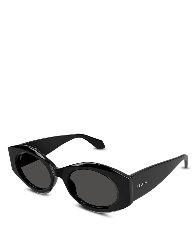 アライア レディース 佩び物 サングラス・アイウェア Alaia Oval Sunglasses 52粍 Black 黒いこと