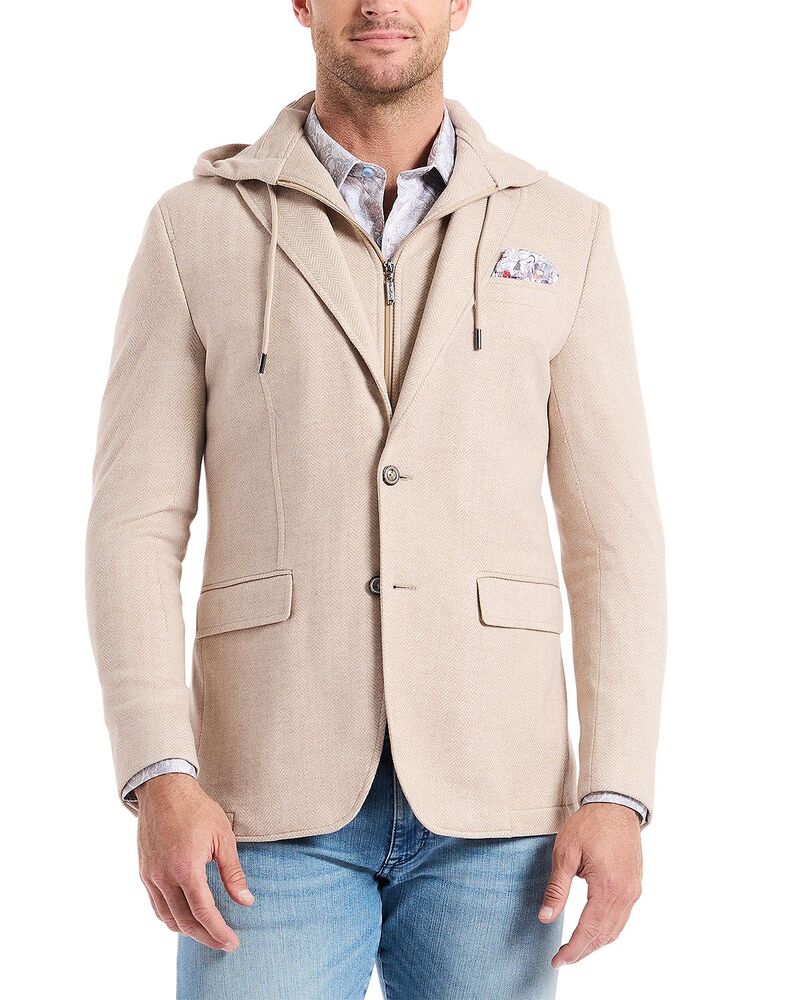 ロバートグラハム メンズ アウター パーカー・スウェット コート Robert Graham Jetset Woven Sport Coat & Drawstring Hoodie Oatmeal オートミール