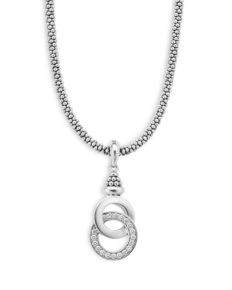 ラゴス レディース アクセサリー ネックレス・チョーカー・ペンダントトップ レース LAGOSterling Silver Signature Caviar Interlocking Silver Pendant Necklace 18" Silver シルバー|ReVida 店