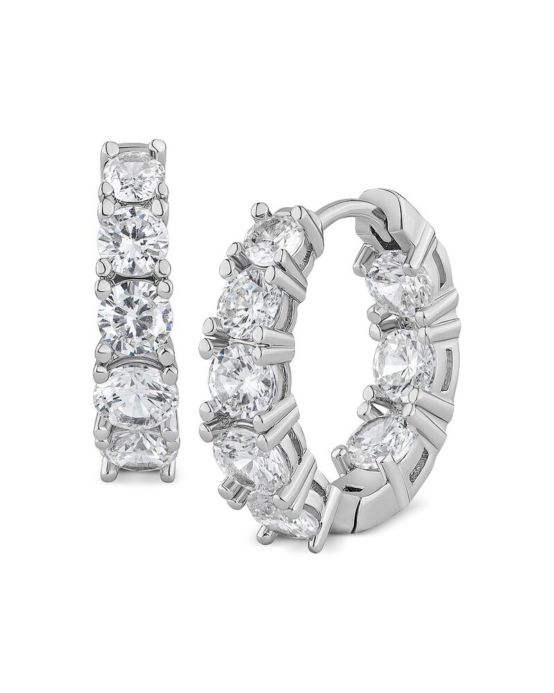 ケネスジェイレーン レディース アクセサリー ピアス・イヤリング Kenneth Jay Lane Cubic Zirconia Inside Outside Hoop Earringsilver シルバー