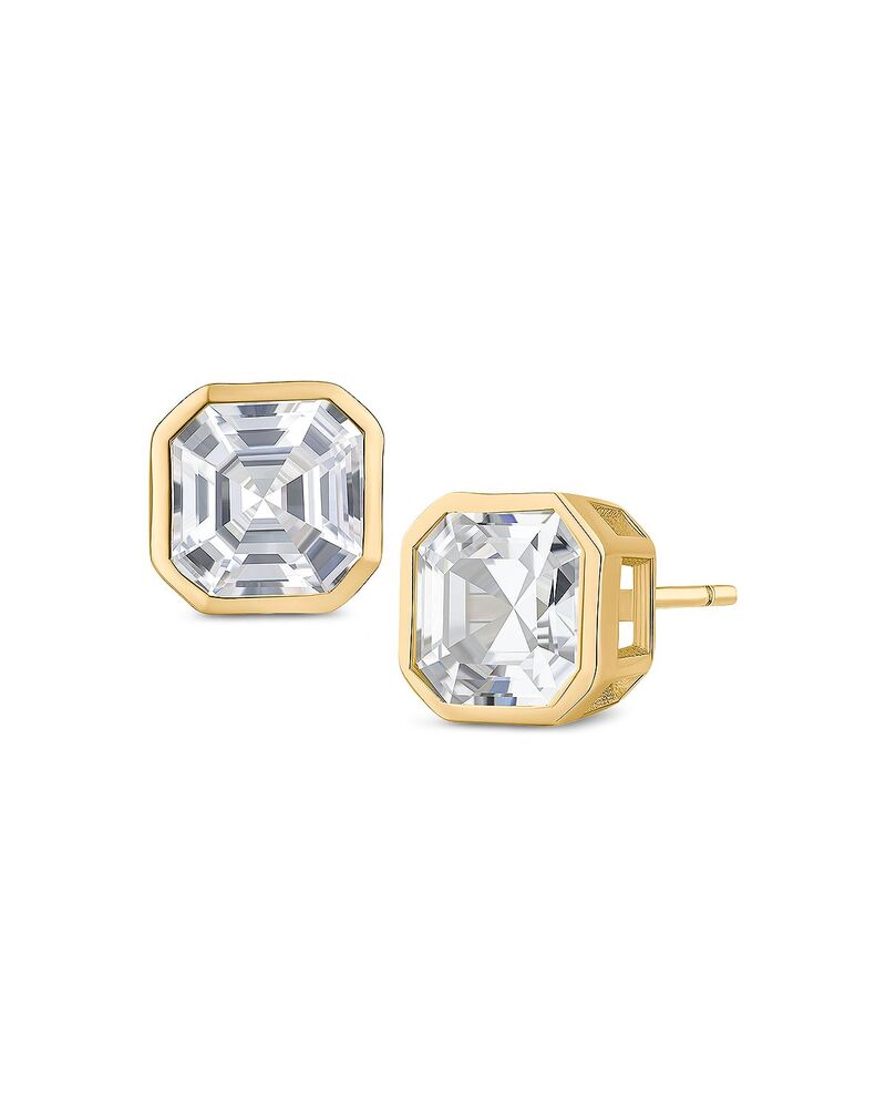 ケネスジェイレーン レディース アクセサリー ピアス・イヤリング Kenneth Jay Lane Asscher Cut Cubic Zirconia Bezel Stud Earrings Gold ゴールド