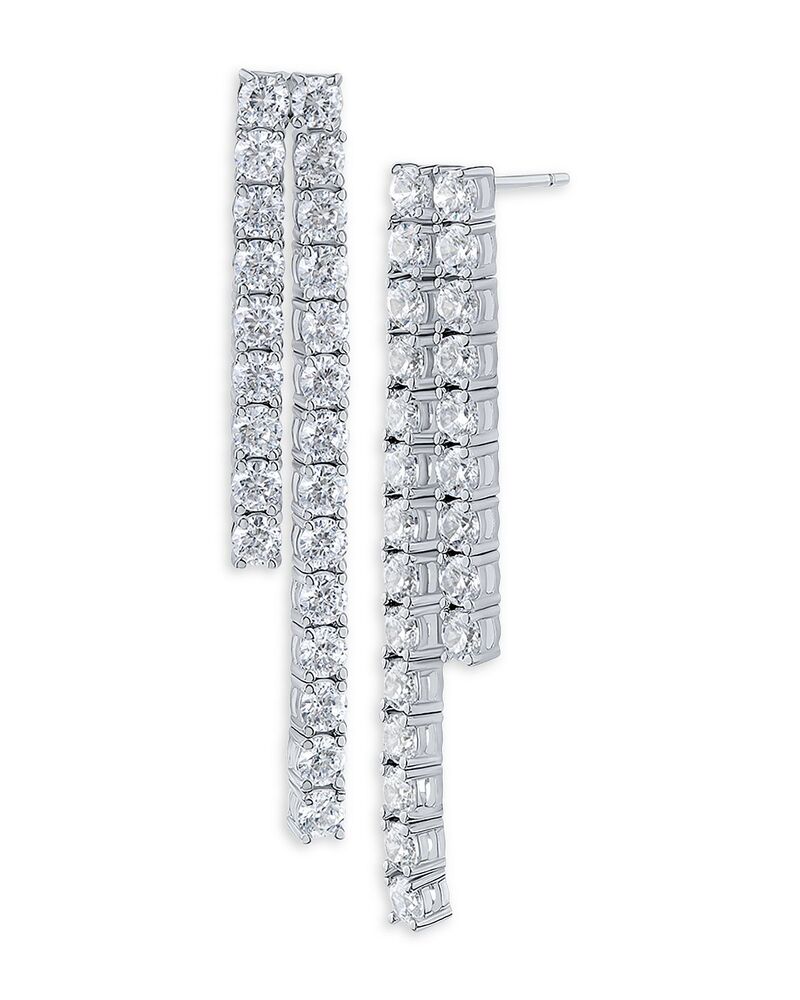ケネスジェイレーン レディース アクセサリー ピアス・イヤリング Kenneth Jay Lane Cubic Zirconia Double Row Linear Drop Earringsilver シルバー