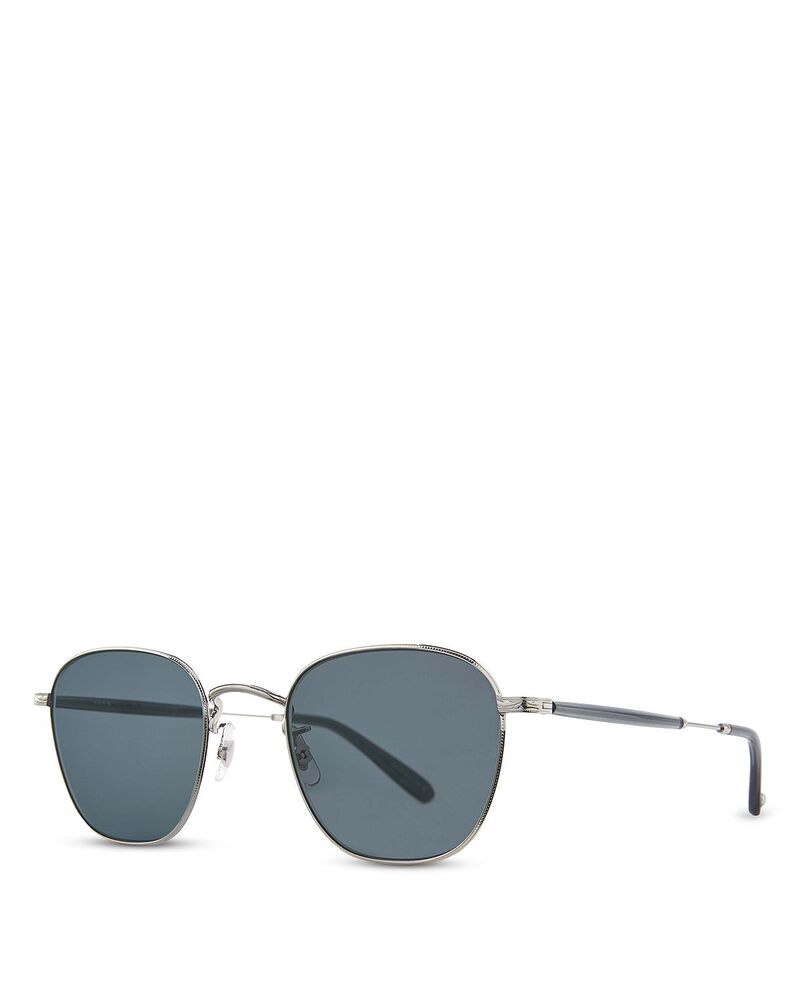 ギャレットライト レディース 佩び物 サングラス・アイウェア GARRETT LEIGHT World Sun Rounded Square Sunglasses 49粍 Silver-Sea Grey/Semi-Flat Blue Smoke 薄墨色