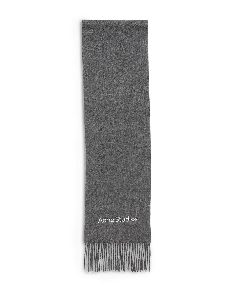 アクネ ストゥディオズ レディース 付属物 えり巻き・袈裟・えり巻き 羊毛 ロゴタイプ Acne Studios Alpaca Woologo Scarf Grey Melange 薄墨色