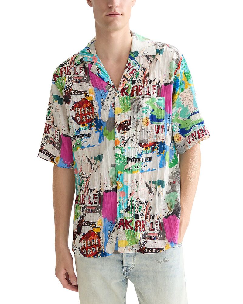 スコッチアンドソーダ メンズ トップス シャツ リラックスフィット プリント Scotch & Soda Basquiat Printed Relaxed Fit Short Sleeve Shirt Basquiat Unbreakable