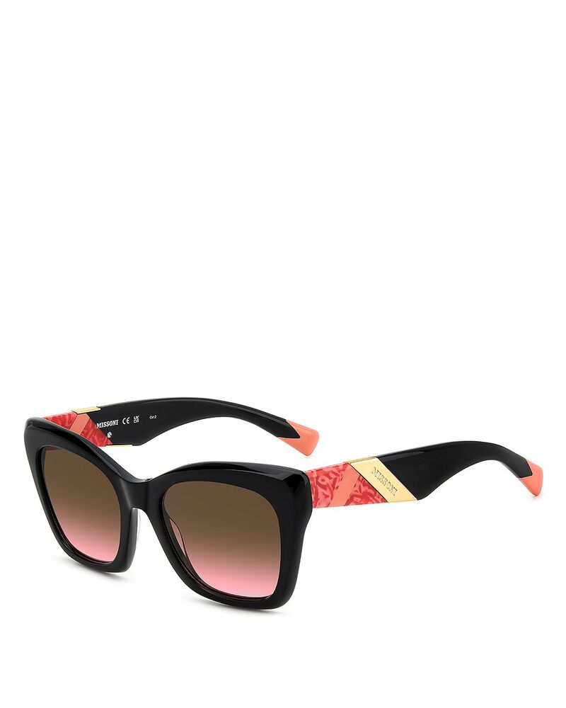 ミッソーニ レディース 付属品 サングラス・アイウェア Missoni Rectangular Sunglasses 53粍 Black Pink 黒いこと
