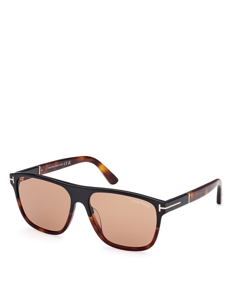 トム・フォード レディース アクセサリー サングラス・アイウェア Tom Ford Square Sunglasses 58mm black/ brown ブラック
