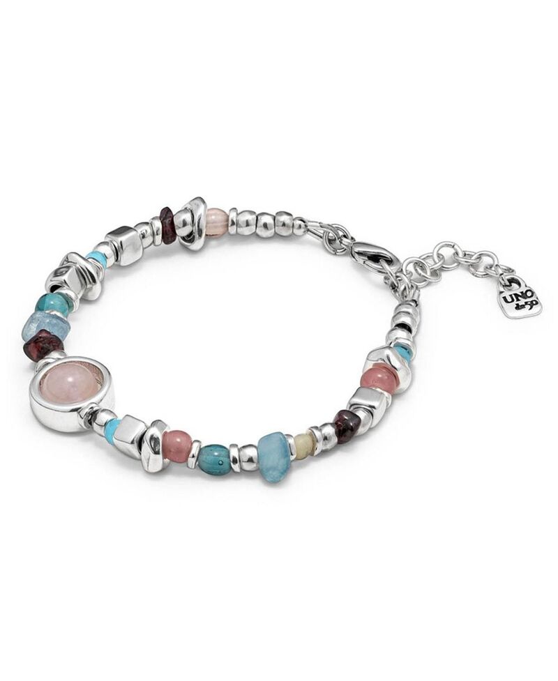 ウノデ 50 レディース アクセサリー ブレスレット・バングル・アンクレット UNOde50 Textured Stone Crystal Bracelet Silver シルバー