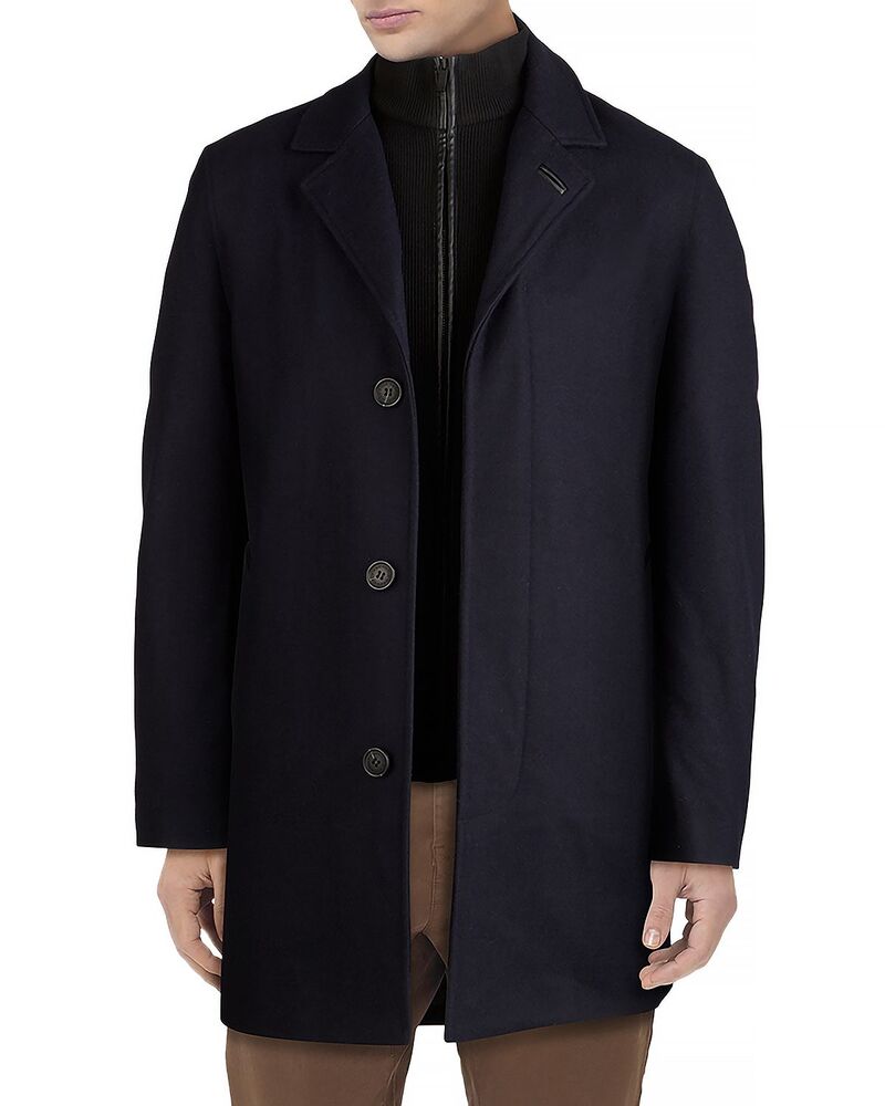 コールハーン メンズ アウター コート Cole Haan Melton Classic Topper Coat Navy ネイビー