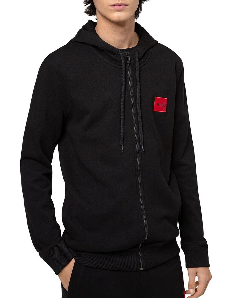 フューゴ メンズ アウター パーカー・スウェット パイル HUGO Daple French Terry Zip Front Hoodie Black ブラック