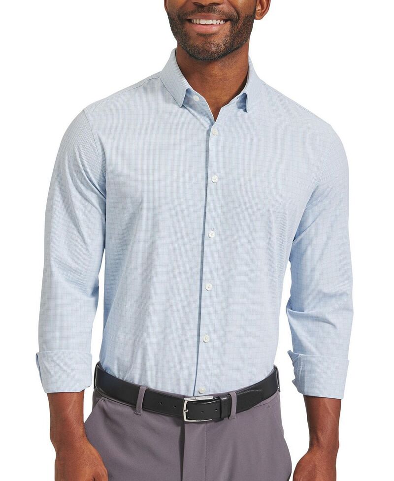 ミズンメイン メンズ トップス シャツ Mizzen+Main Leewardresshirt Light Blue Mini Plaid ブルー