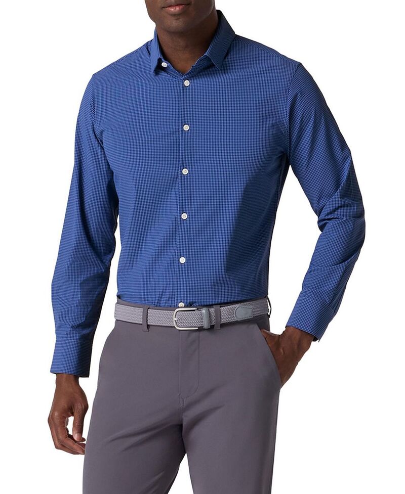 ミズンメイン メンズ トップス シャツ Mizzen+Main Leeward Long Sleeve Dresshirt Dark Blue ブルー｜ReVida 店