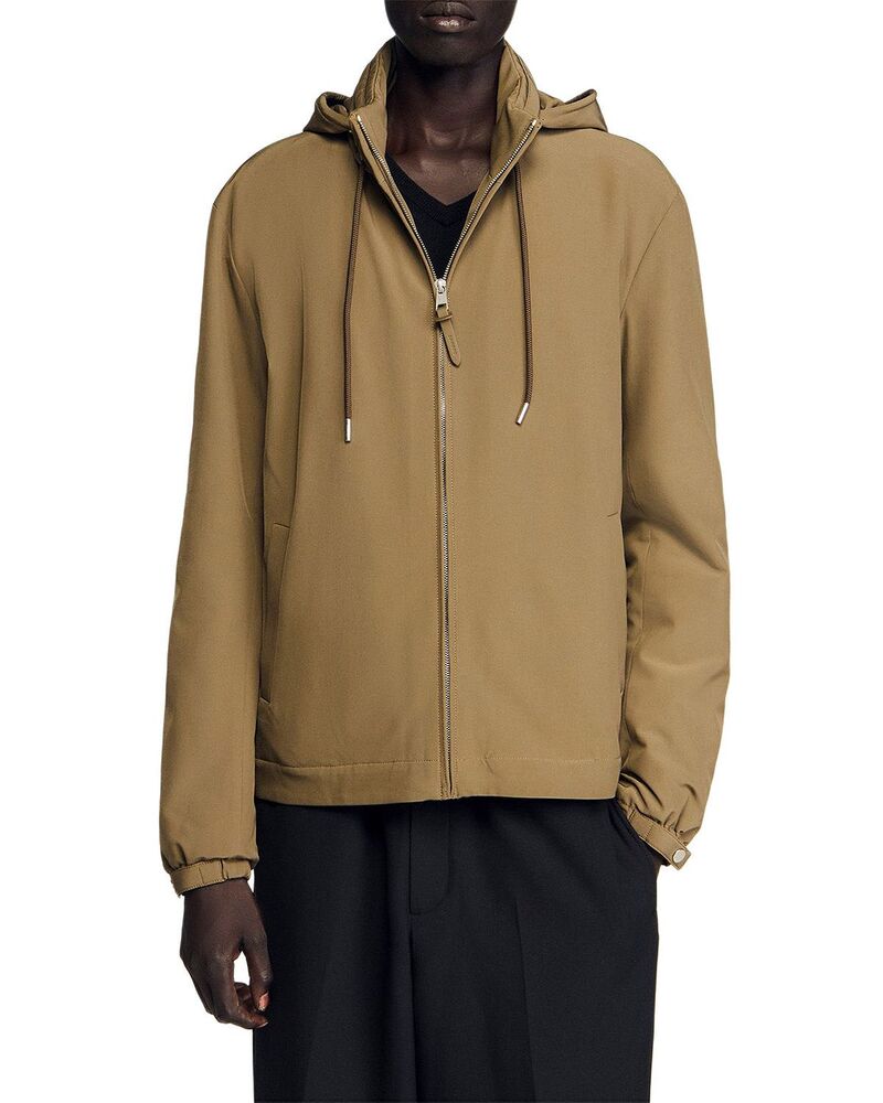 サンドロ メンズ アウター パーカー・スウェット フーデッドジャケット Sandro Zip Hooded Jacket Caramel
