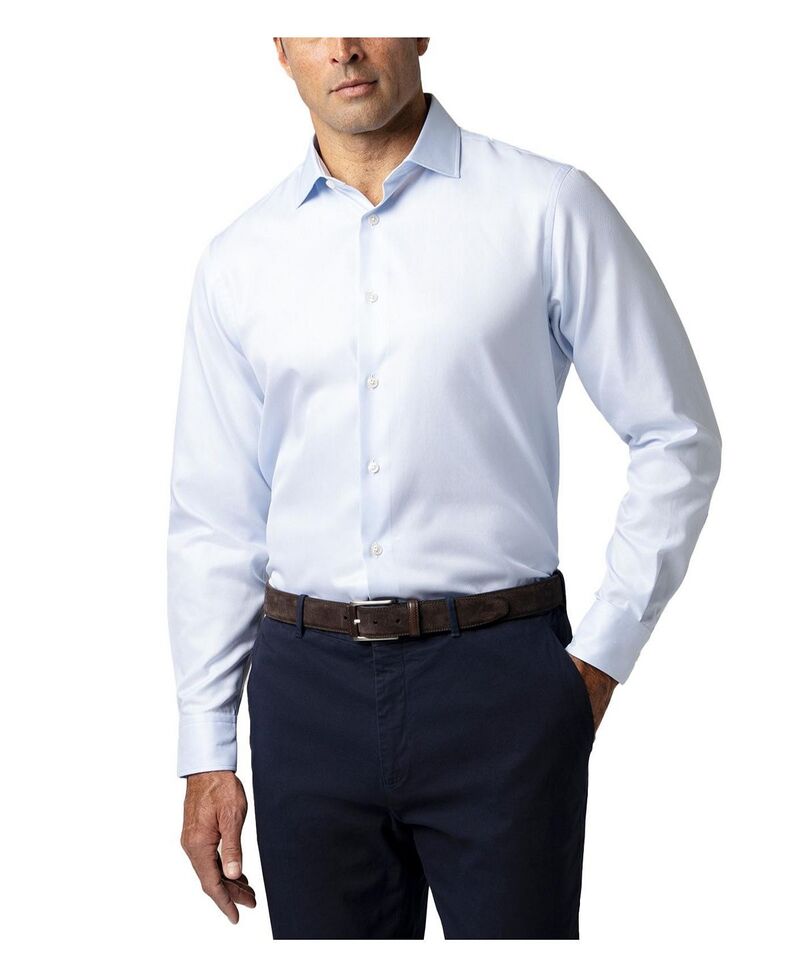ロバート タルボット メンズ トップス シャツ Robertalbott Reynolds Double Twill Contemporary Fit Shirt Light Blue ブルー