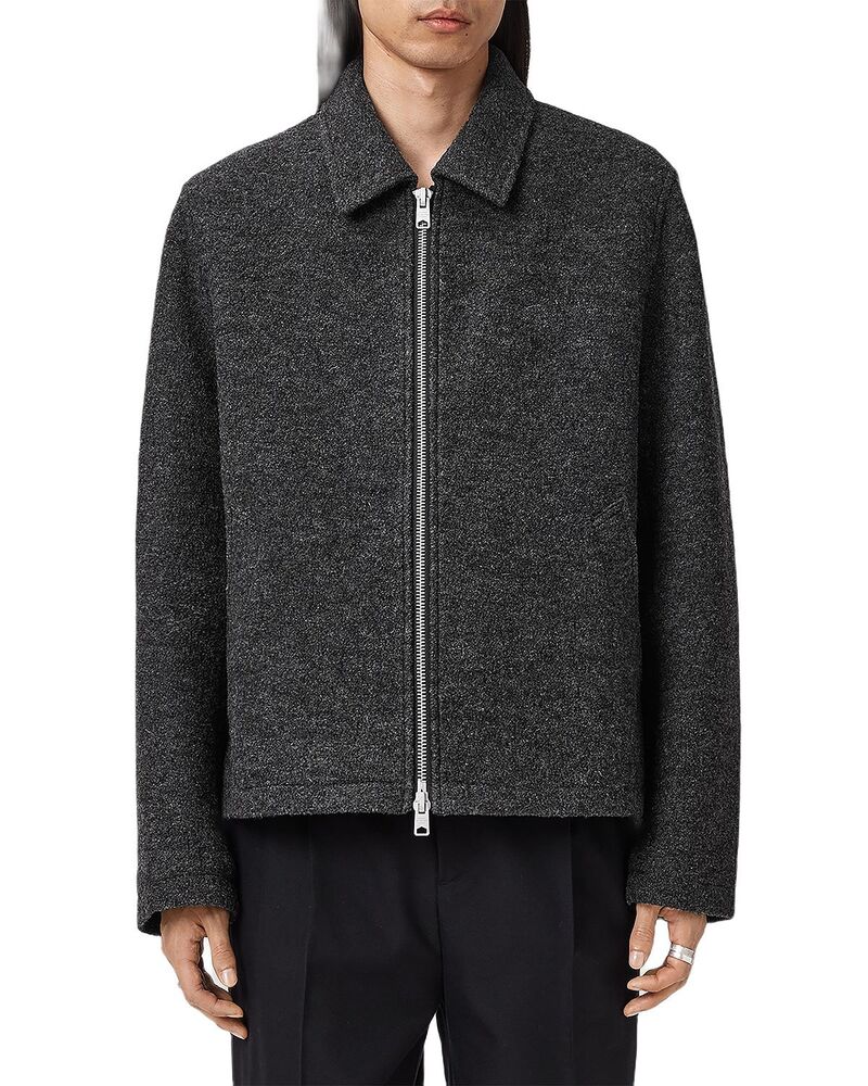 オールセインツ メンズ アウター ジャケット・ブルゾン クロップド ALLSAINTS Celeste Cropped Fit Jacket Charcoal Grey チャコール