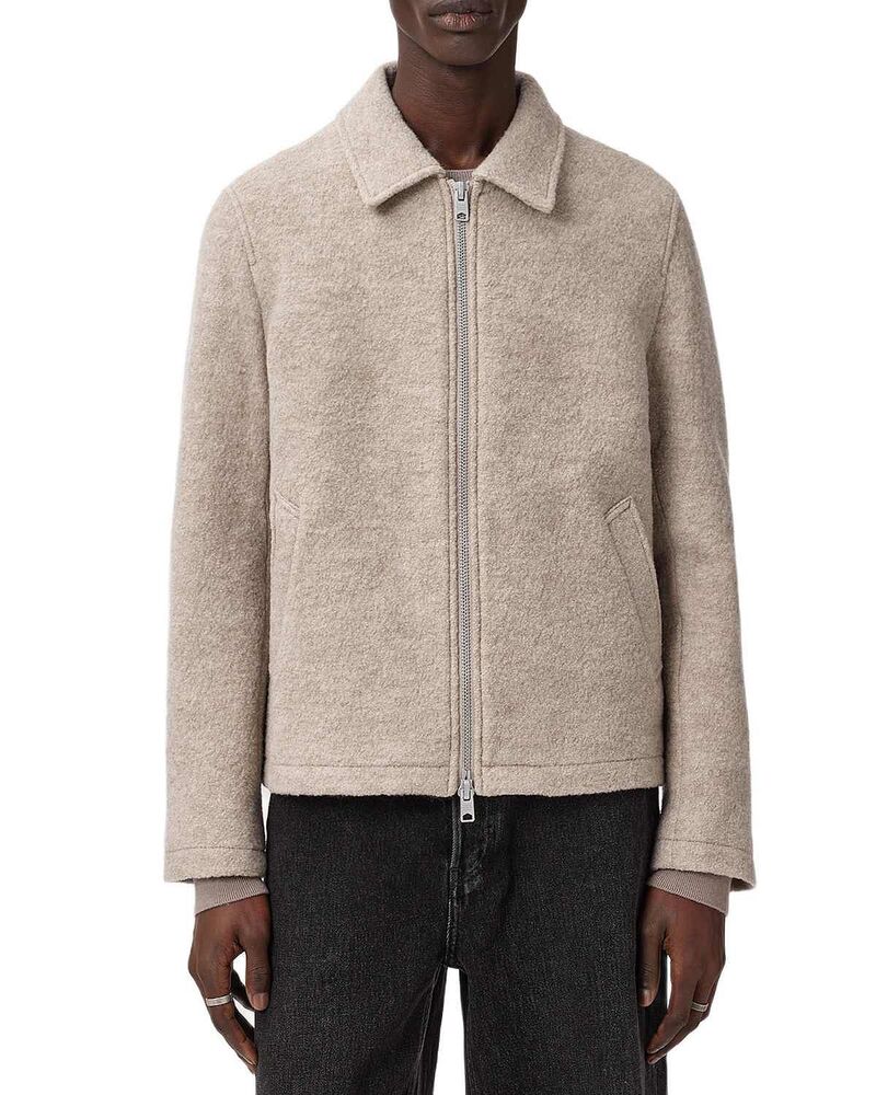 オールセインツ メンズ アウター ジャケット・ブルゾン クロップド ALLSAINTS Celeste Cropped Fit Jacket Nutmeg Brown ブラウン｜ReVida 店