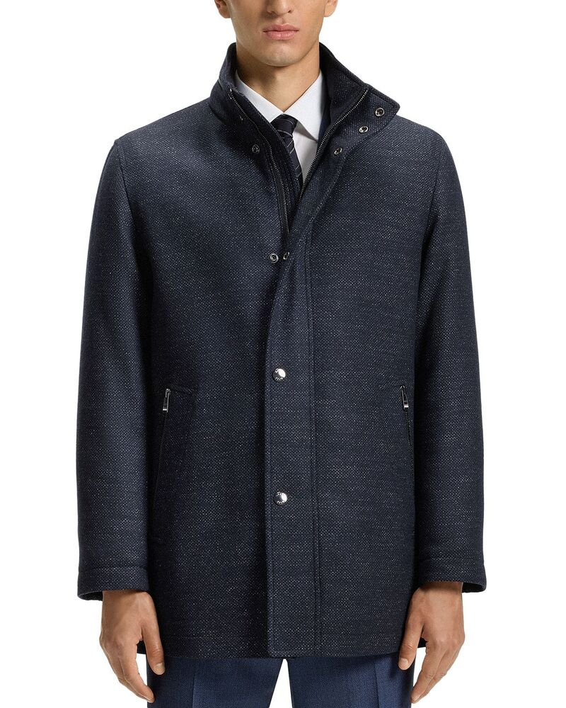 ボス メンズ アウター コート リラックスフィット BOSS Camron Relaxed Fit Coat Dark Blue ブルー