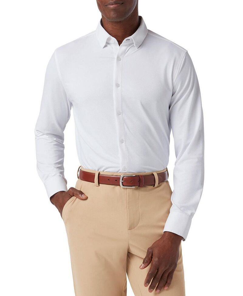 ミズンメイン メンズ トップス シャツ Mizzen+Main Halyard Long Sleeve Dresshirt White ホワイト
