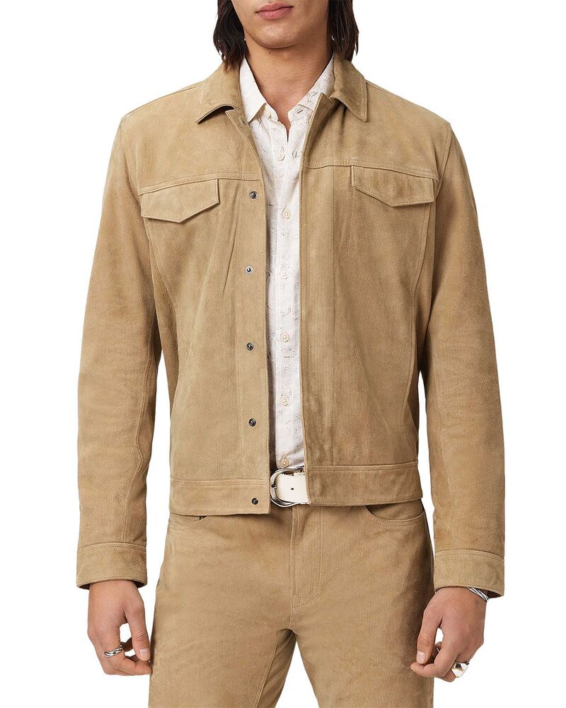 ジョンバルベイトス メンズ アウター 上衣・上衣 スエードクロス John Varvatos Adriel Suede Jacket Dark Tan タン