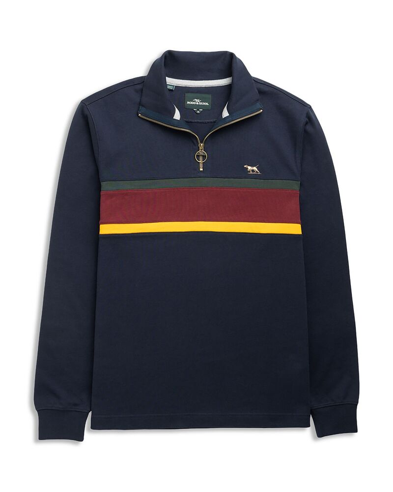 ロッドアンドグン メンズ アウター パーカー・スウェット ハーフジップ ティーシャツ Rodd \u0026 Gunn Chesterfield Quarter Zip Sweatshirt Eclipse パーカー-トップス-メンズファッション