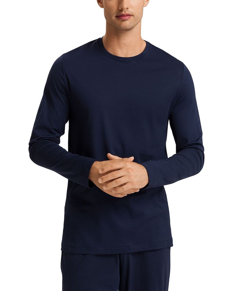 ハンロ メンズ トップス シャツ Hanro Night anday Long Sleeve Shirt Deep Navy ネイビー