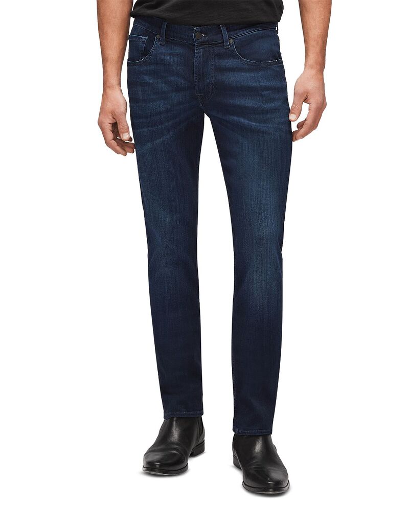 セブンフォーオールマンカインド メンズ ボトムス デニムパンツ スリムフィット ジーンズ 7 For All Mankind Slimmy Clean Pocket Slim Fit Jeans Deep Blue ブルー 36,270円