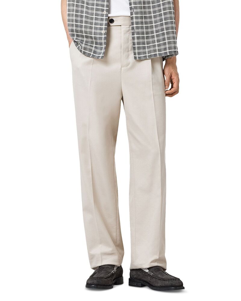 オールセインツ メンズ ボトムス カジュアルパンツ プリーツ トール ALLSAINTS Tallis Pleated Straight Fit Pants Feather Taupe トープ 29,850円
