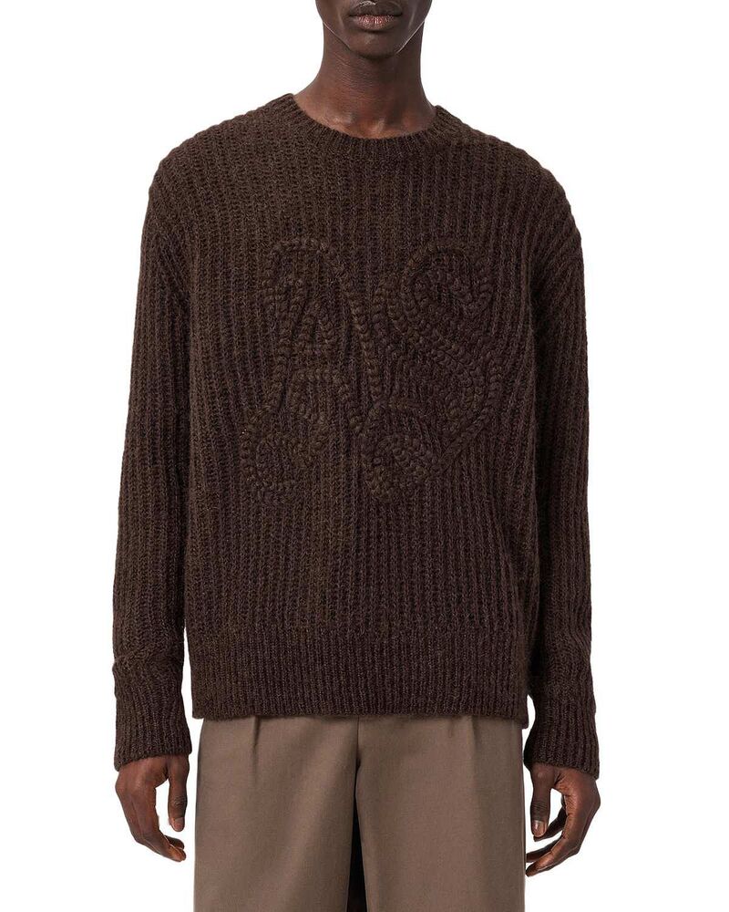 オールセインツ メンズ アウター ニット・セーター クルーネック ALLSAINTS Chainy Crewneck Sweaterich Brown ブラウン