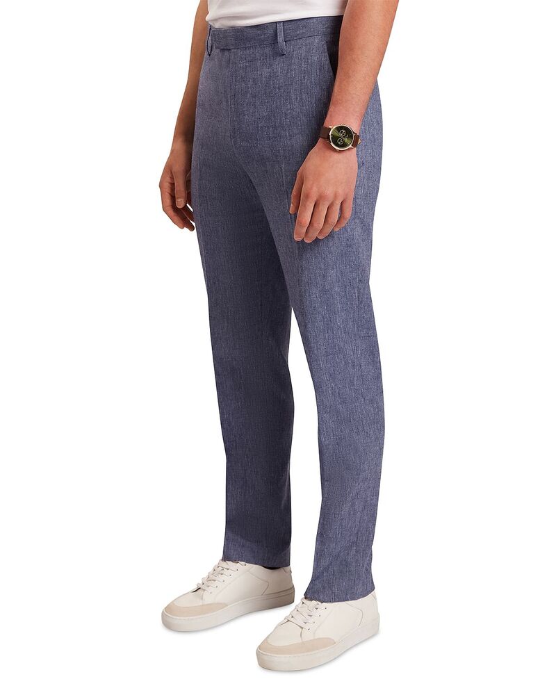 テッドベーカー メンズ ボトムス カジュアルパンツ スリムフィット リネン Ted Baker Givrant Slim Fit Linen Pants Navy ネイビー