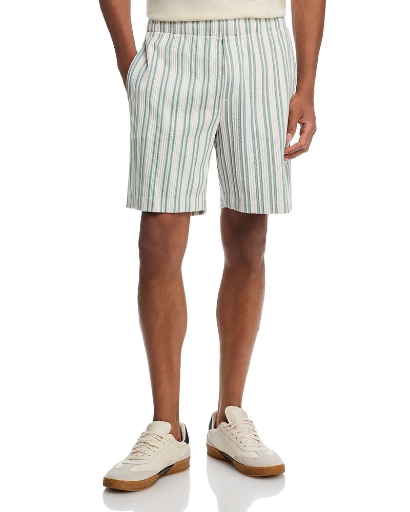 ヴィンス メンズ ボトムス ハーフパンツ・ショーツ ショートパンツ Vince Jacquard Striped 7.5" Shorts - Exclusive Off White/Ocean Breeze オフホワイト｜ReVida 店